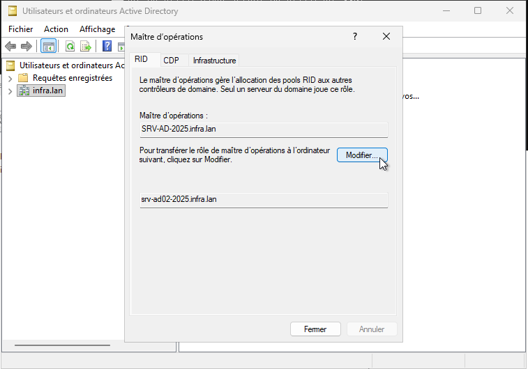 Confirmation du transfert