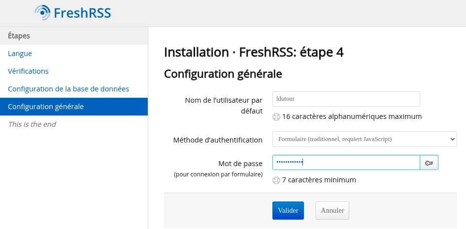 Étape 4: Configuration générale